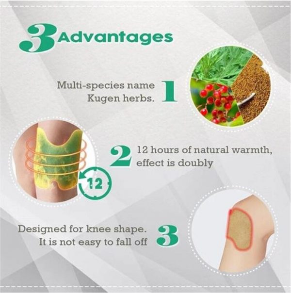 Natural Herbal Knee Pain Relief Patches – Deep Heat Therapy (12 Pcs Pack) - قدرتی جڑی بوٹیوں والے گھٹنے کے درد کے پیچ – ڈیپ ہیٹ تھراپی (12 عدد کا پیک)