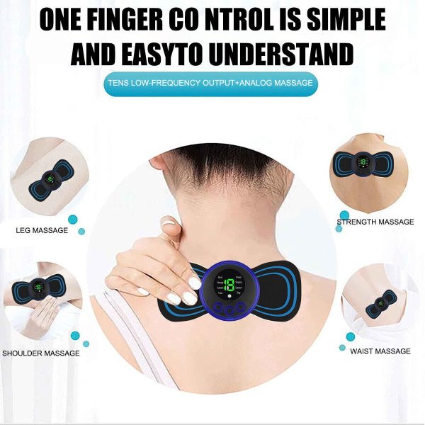 Mini Electric EMS Massager Patch – Portable Pain Relief for Neck, Back & Body - پورٹیبل ای ایم ایس منی الیکٹرک مساجر پیچ – گردن، کمر، بازو اور پورے جسم کے درد سے نجات
