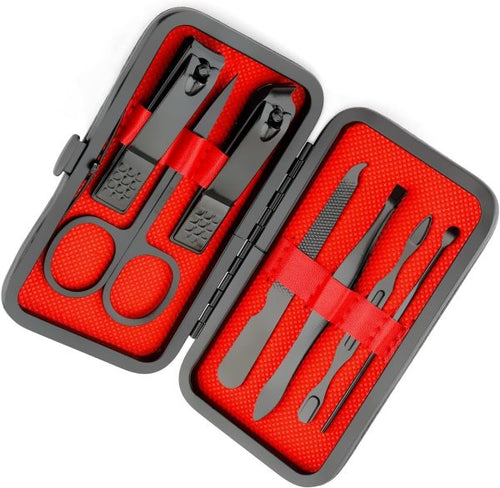 10 in 1 Manicure & Pedicure Kit – Stainless Steel Nail Clippers & Grooming Tools for Hands, Feet & Face with Travel Case